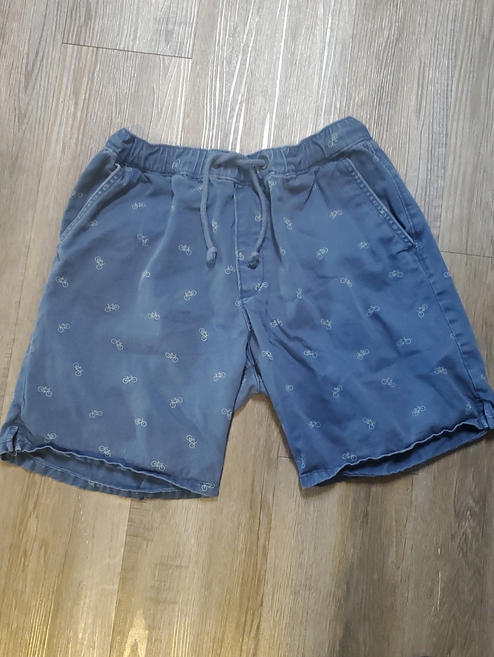 Abercrombie & Fitch Navy Bicycle-Print Drawstring Hybrid Shorts